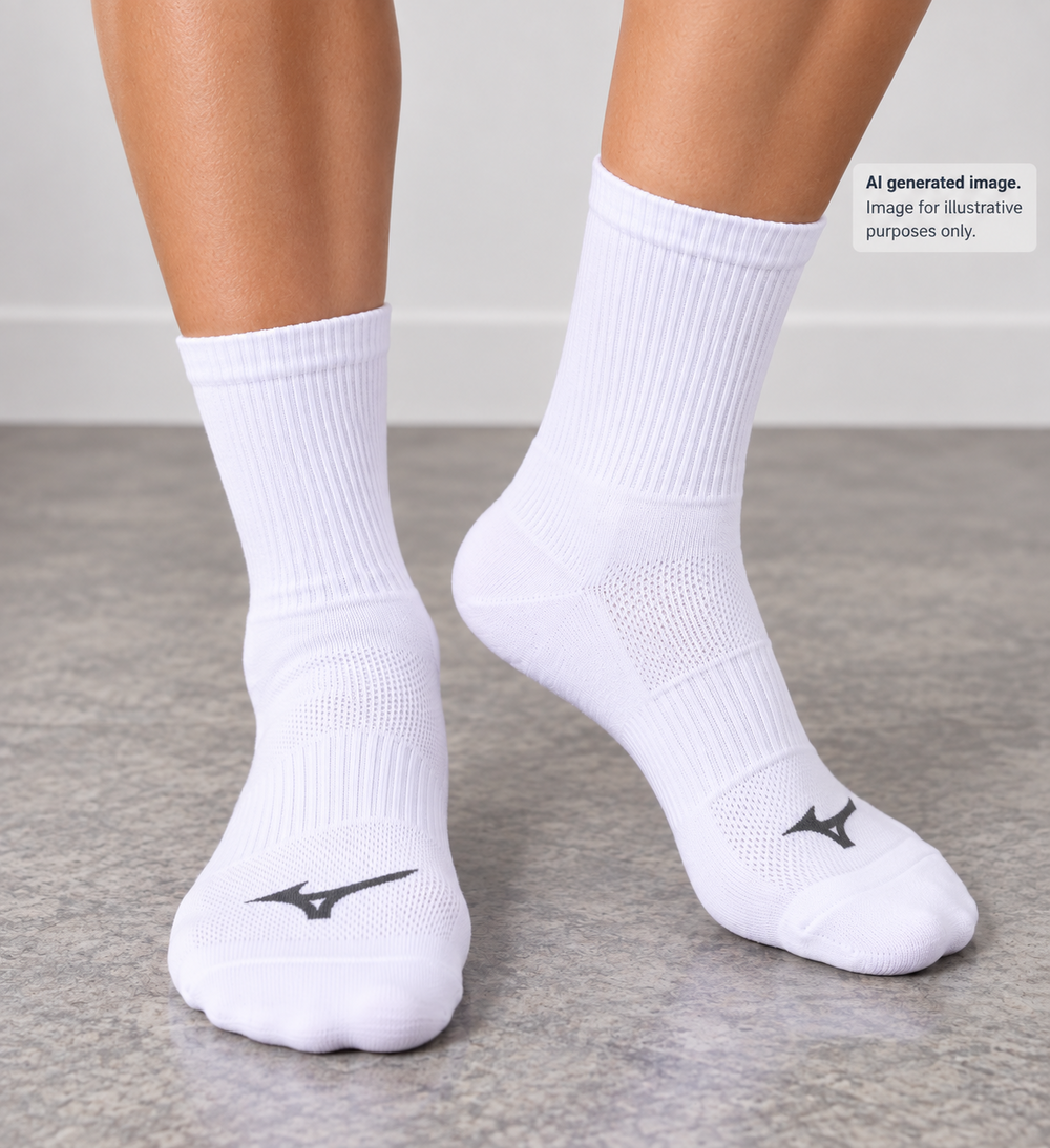 Mizuno Runbird Crew Sock Mens Large Performance Athletic Arch Support Padded Hee